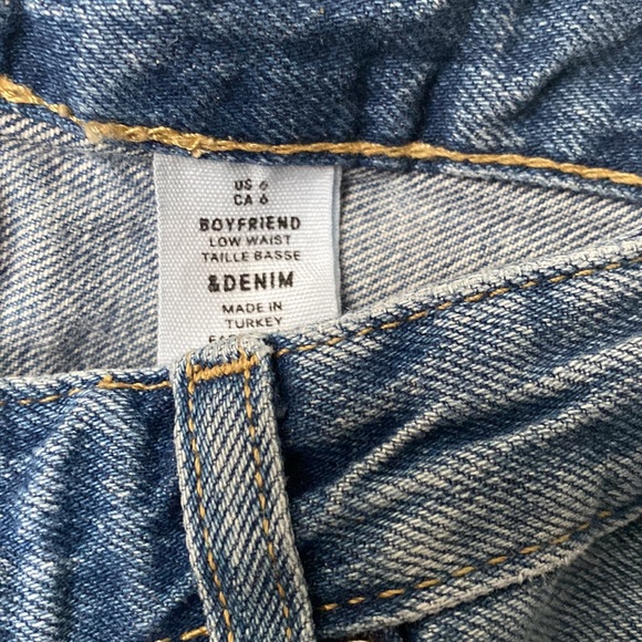 & Denim Boyfriend Low Waist Jeans Size 6 - Picture 4 of 5